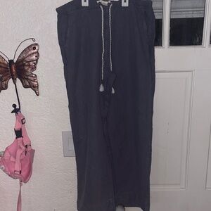 Gray Drawstring Pants